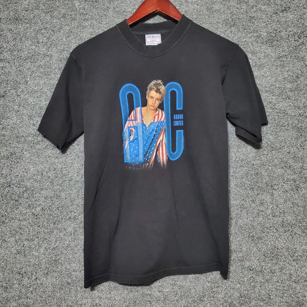 Vintage Aaron Carter Shirt Adult Small Y2K 2002 AC USA Music Pop Star Singer
